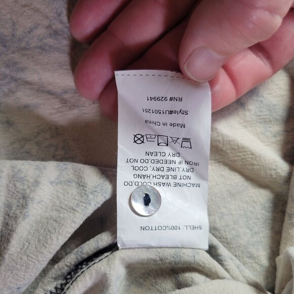 Weekend By Suzanne Betro Cotton Blue/White Long Sleeve Printed Tunic Top Size L - Picture 4 of 10